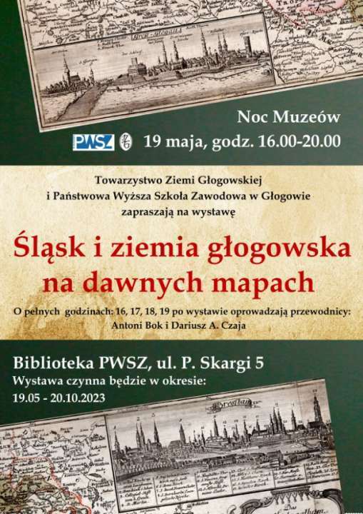 plakat: Śląsk i ziemia głogowska na dawnych mapach