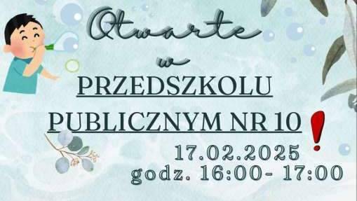 Zapraszają na dni otwarte w Przedszkolu Publicznym nr 10 w Głogowie