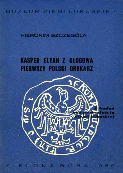Okładka broszurki o C. Elyanie, autorstwa H.Szczegóły, wydanej w 1968 roku.