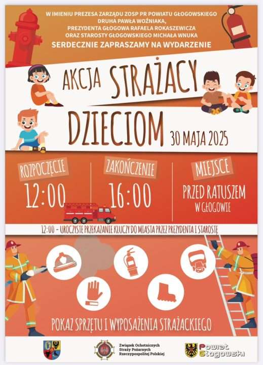 grafika plakat akcja strażacy dzieciom