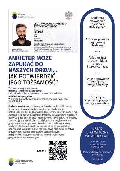 badania ankietowe GUS Wrocław plakat informacyjny