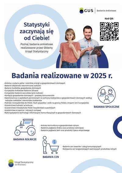 plakat informacyjny o badaniach ankietowych na terenie gminy miejskiej głogów