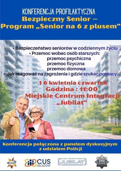 konferencja profilaktyczna bezpieczny senior plakat