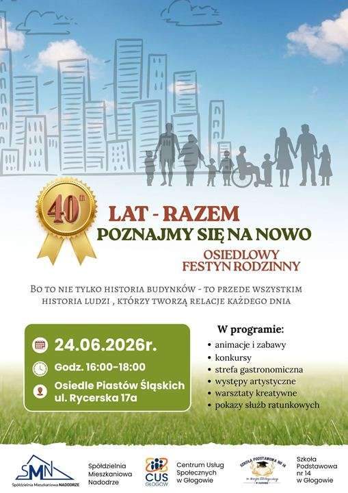 plakat 40-lecie piastowa poznajmy się na nowo