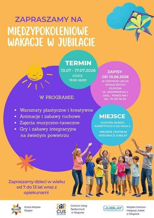 międzypokoleniowe wakacje w jubilacie plakat