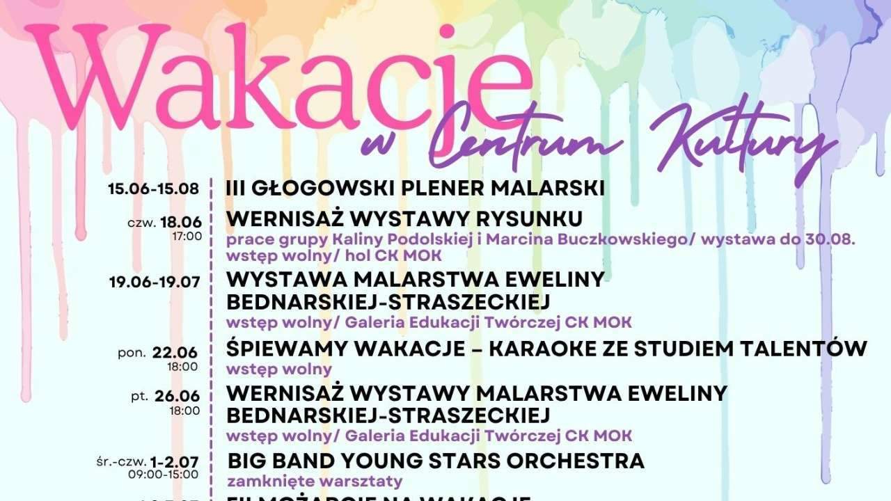 Kulturalne wakacje z CK MOK. Co będzie się działo w Głogowie?