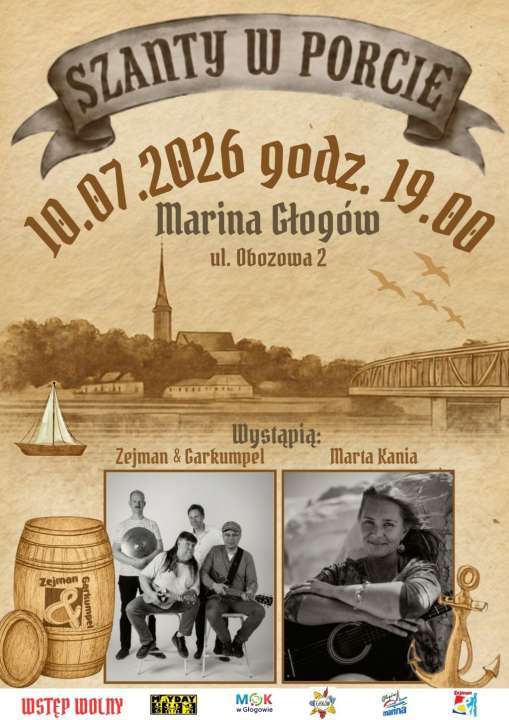 plakat wydarzenia szanty w porcie