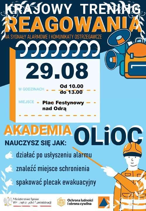 plakat krajowy trening reagowań 29 sierpnia plac festynowy