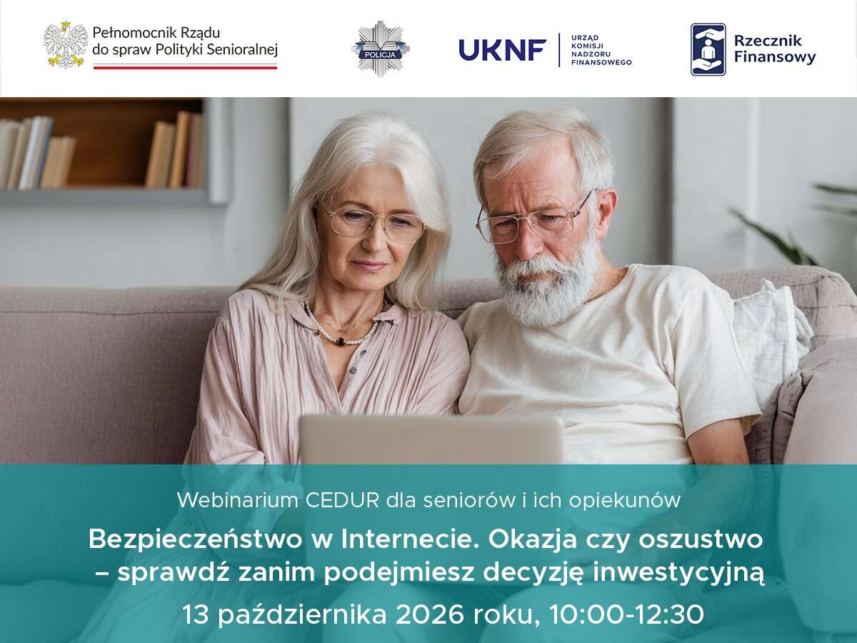 bezpieczeństwo w internecie okazja czy oszustwo - webinarium dla seniorów i ich opiekunów
